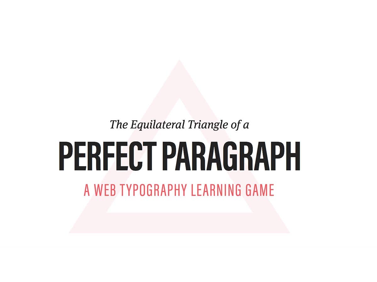 A red triangle on a white background. The red triangle represents the equilateral triangle of the perfect paragraph.