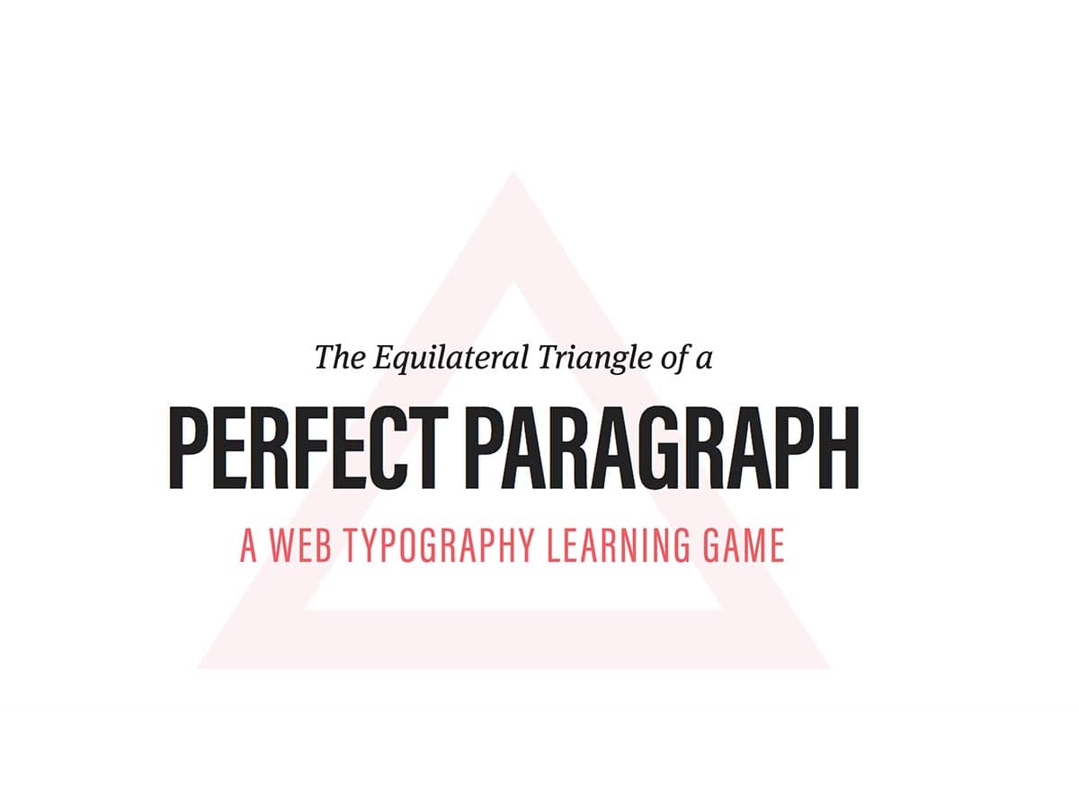 A red triangle on a white background. The red triangle represents the equilateral triangle of the perfect paragraph.
