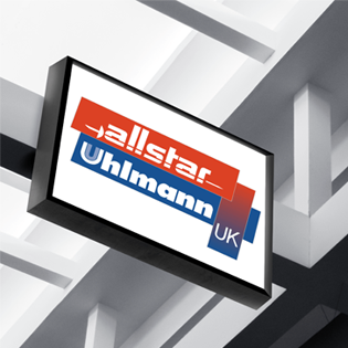 Allstar Uhlmann logo on a shop sign