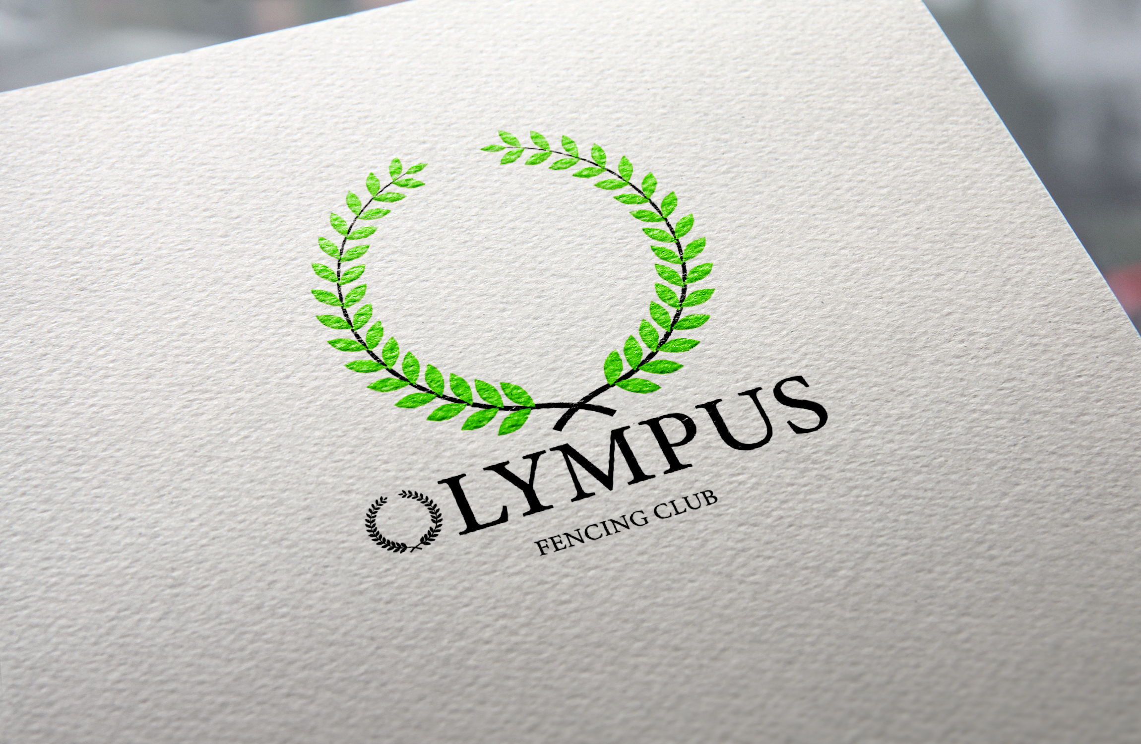 Olympus Fencing Club logo on the top of an invoice, you can only see the corner