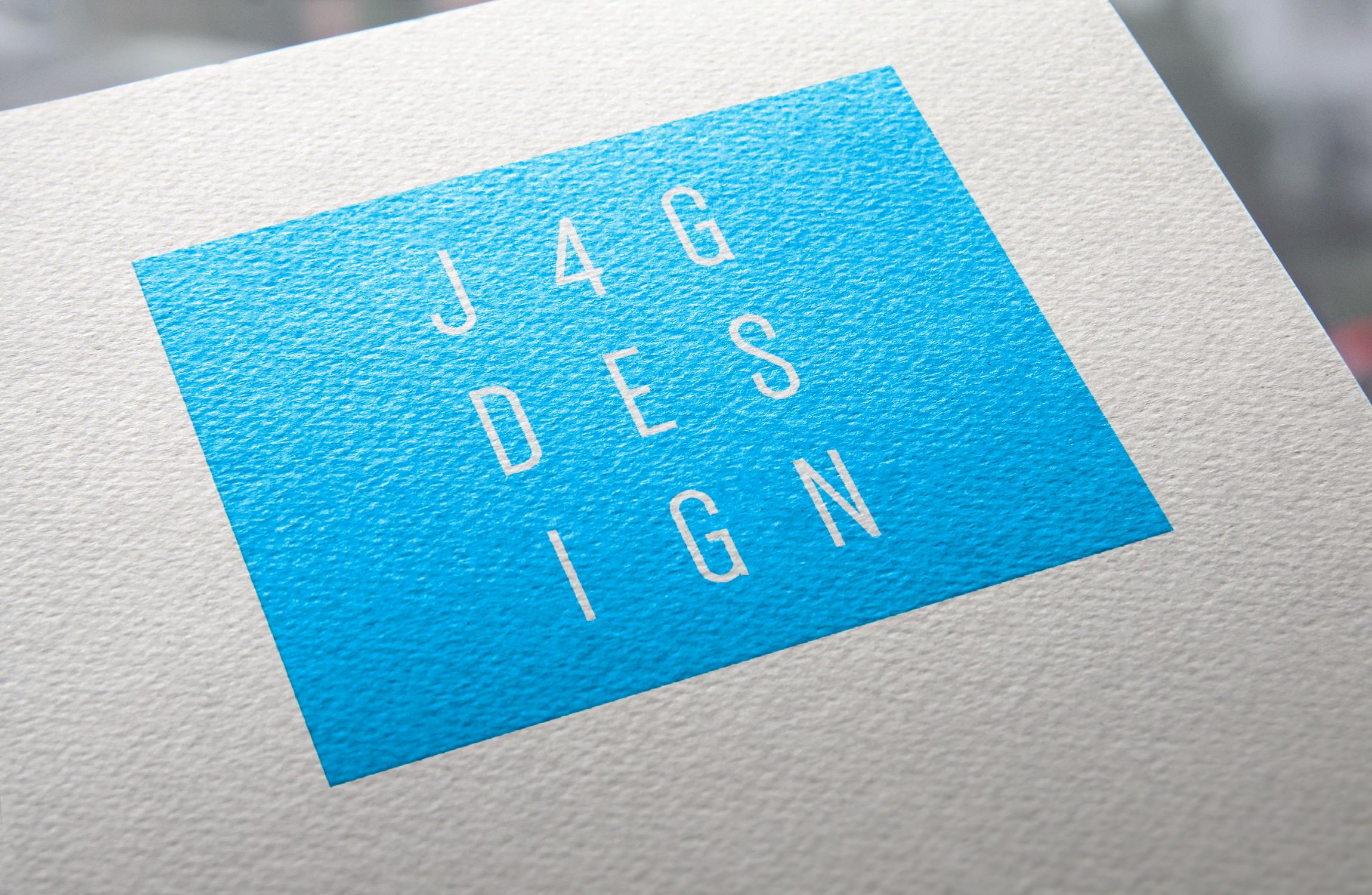 J4G Design logo on the top of an invoice, you can only see the corner